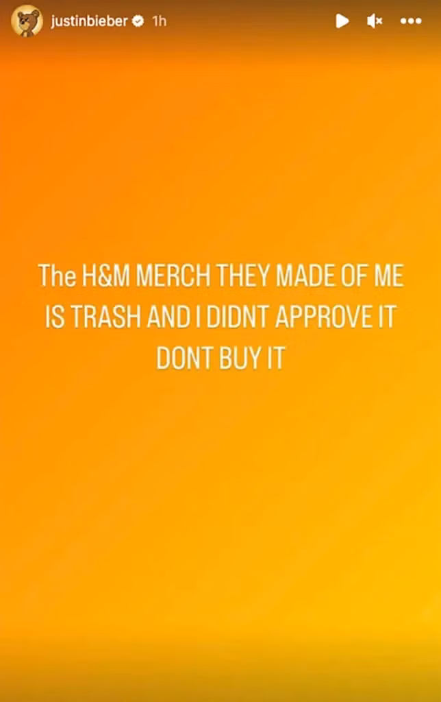 Tuyên bố trên Instagram, Justin Bieber gọi bộ sưu tập mới của H&M là “rác rưởi”. Tuyên bố trên Instagram, Justin Bieber gọi bộ sưu tập mới của H&M là “rác rưởi”.