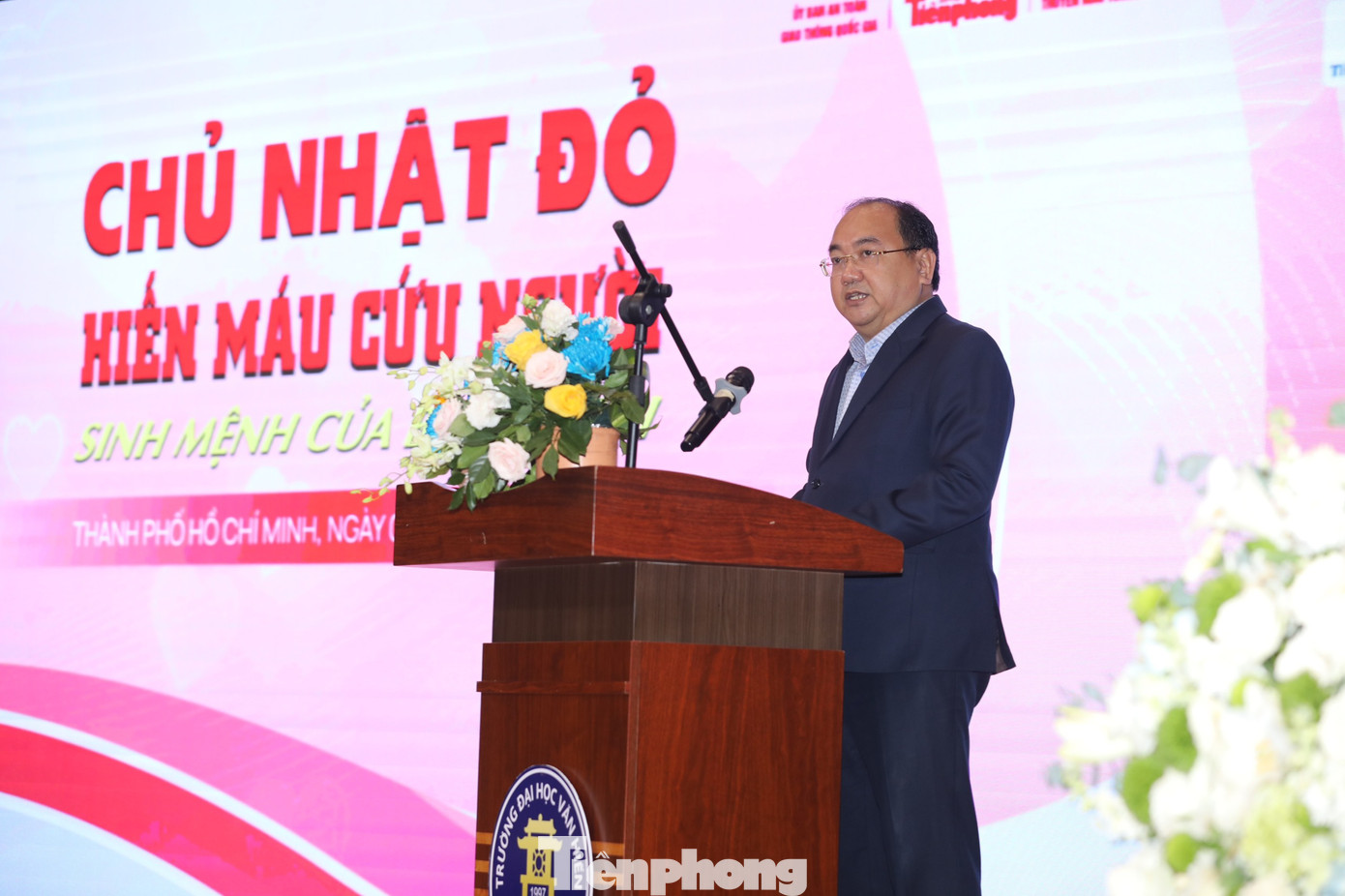PGS. TS Nguyễn Minh Đức – Hiệu trưởng trường Đại học Văn Hiến phát biểu tại chương trình.