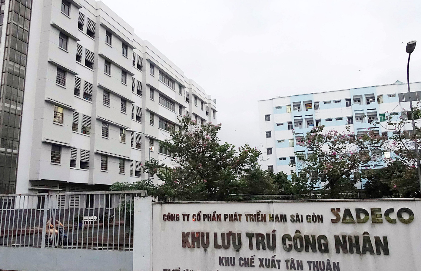 Một khu nhà lưu trú công nhân ở gần Khu chế xuất Tân Thuận, quận 7, TPHCM. Một khu nhà lưu trú công nhân ở gần Khu chế xuất Tân Thuận, quận 7, TPHCM.