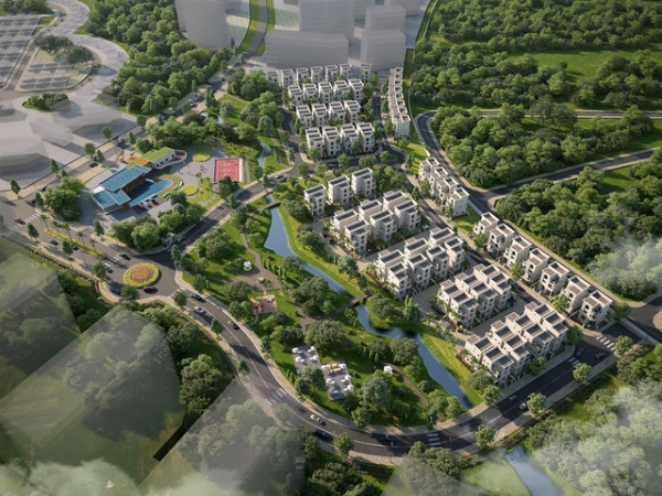 Phối cảnh khu nhà ở và dịch vụ chuyên gia tại Khu Công nghệ cao TPHCM do Công ty CP Thương mại Dịch vụ Công nghệ cao làm chủ đầu tư.