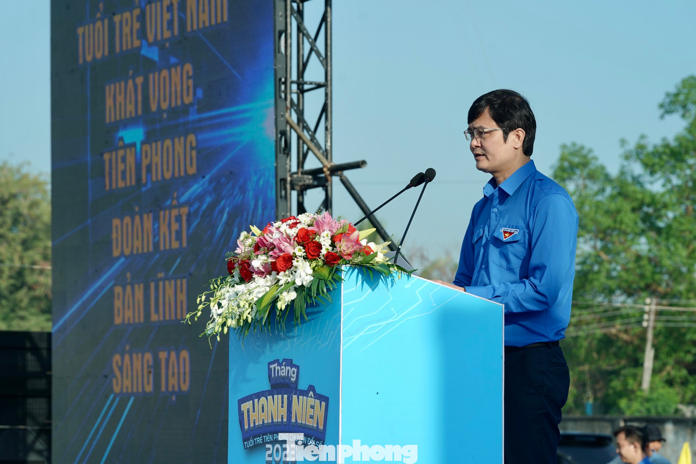 Ủy viên dự khuyết Ban Chấp hành Trung ương Đảng, Bí thư thứ nhất Trung ương Đoàn Bùi Quang Huy phát biểu tại Lễ khởi động Tháng Thanh niên 2023.