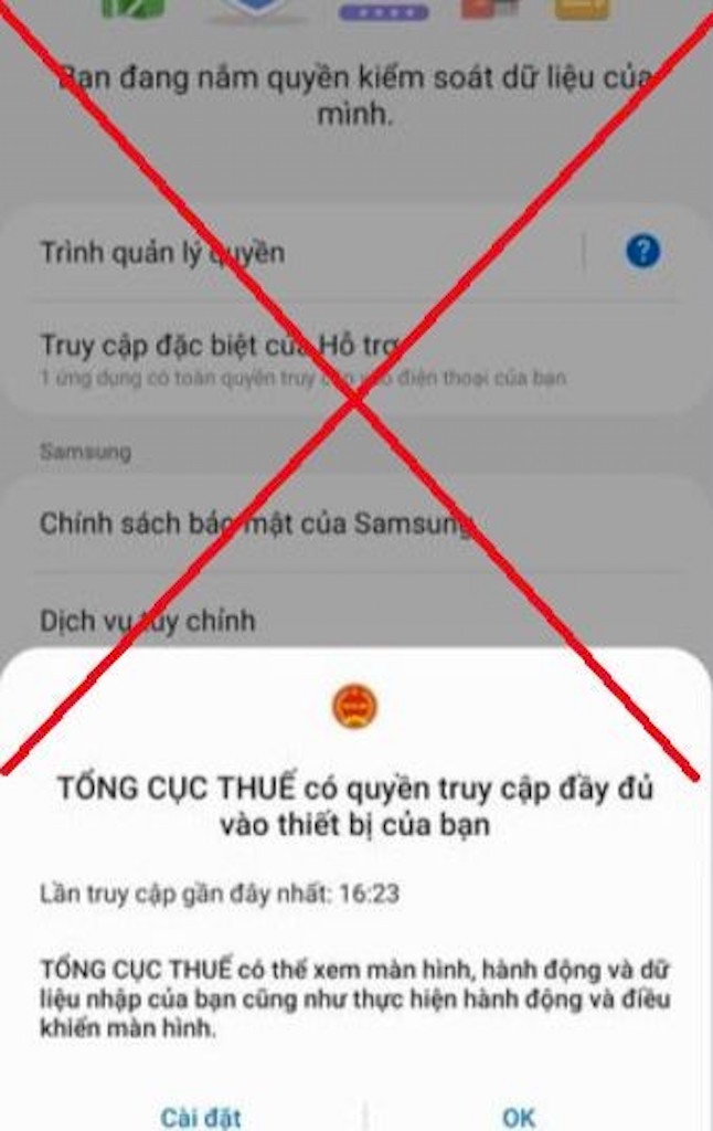 Một app giả mạo ngành thuế được Cục Thuế TPHCM cảnh báo.