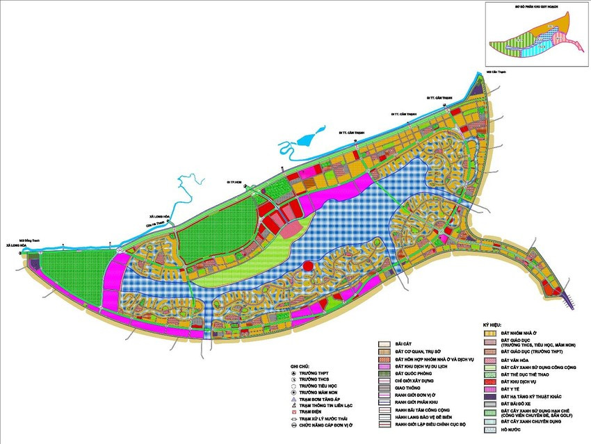 Chi tiết phân bổ chỉ tiêu từng loại đất tại Khu đô thị du lịch biển Cần Giờ.