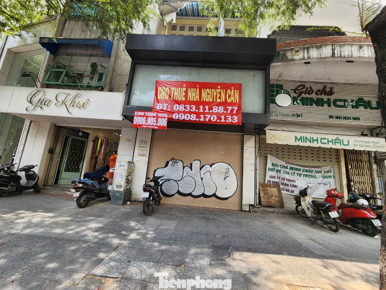 Nhiều mặt bằng cho thuê, trả nhà trên đường Lý Tự Trọng.