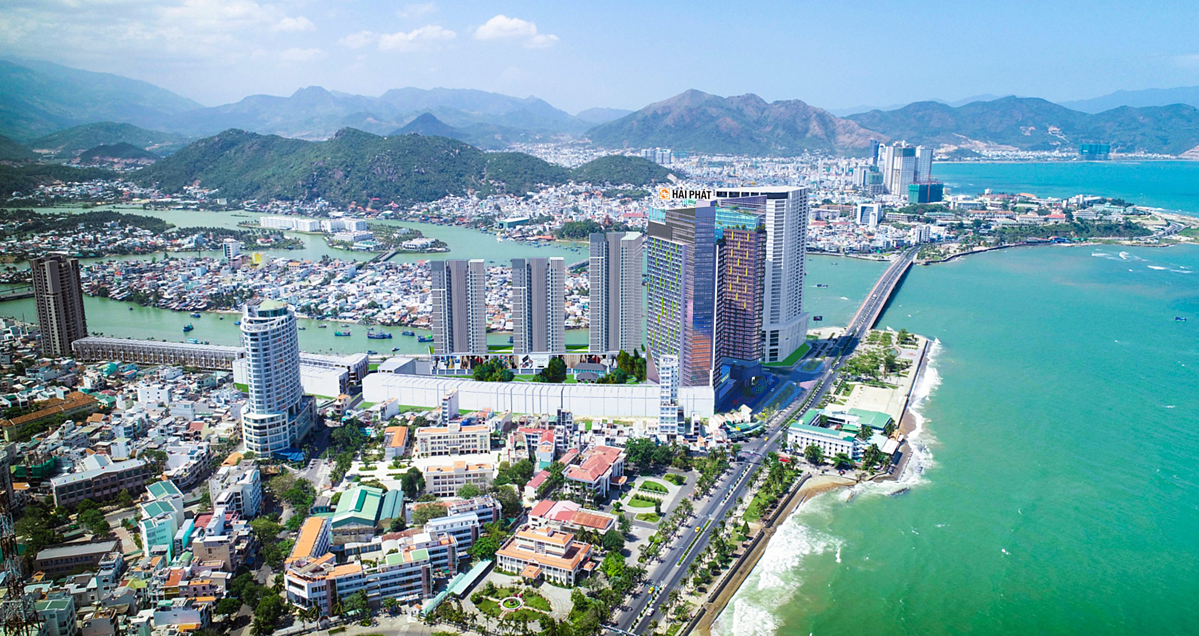 Phối cảnh dự án trên khu đất thương mại TM1 thuộc dự án khu dân cư Cồn Tân Lập của Công ty TNHH HP Hospitality Nha Trang. Phối cảnh dự án trên khu đất thương mại TM1 thuộc dự án khu dân cư Cồn Tân Lập của Công ty TNHH HP Hospitality Nha Trang.