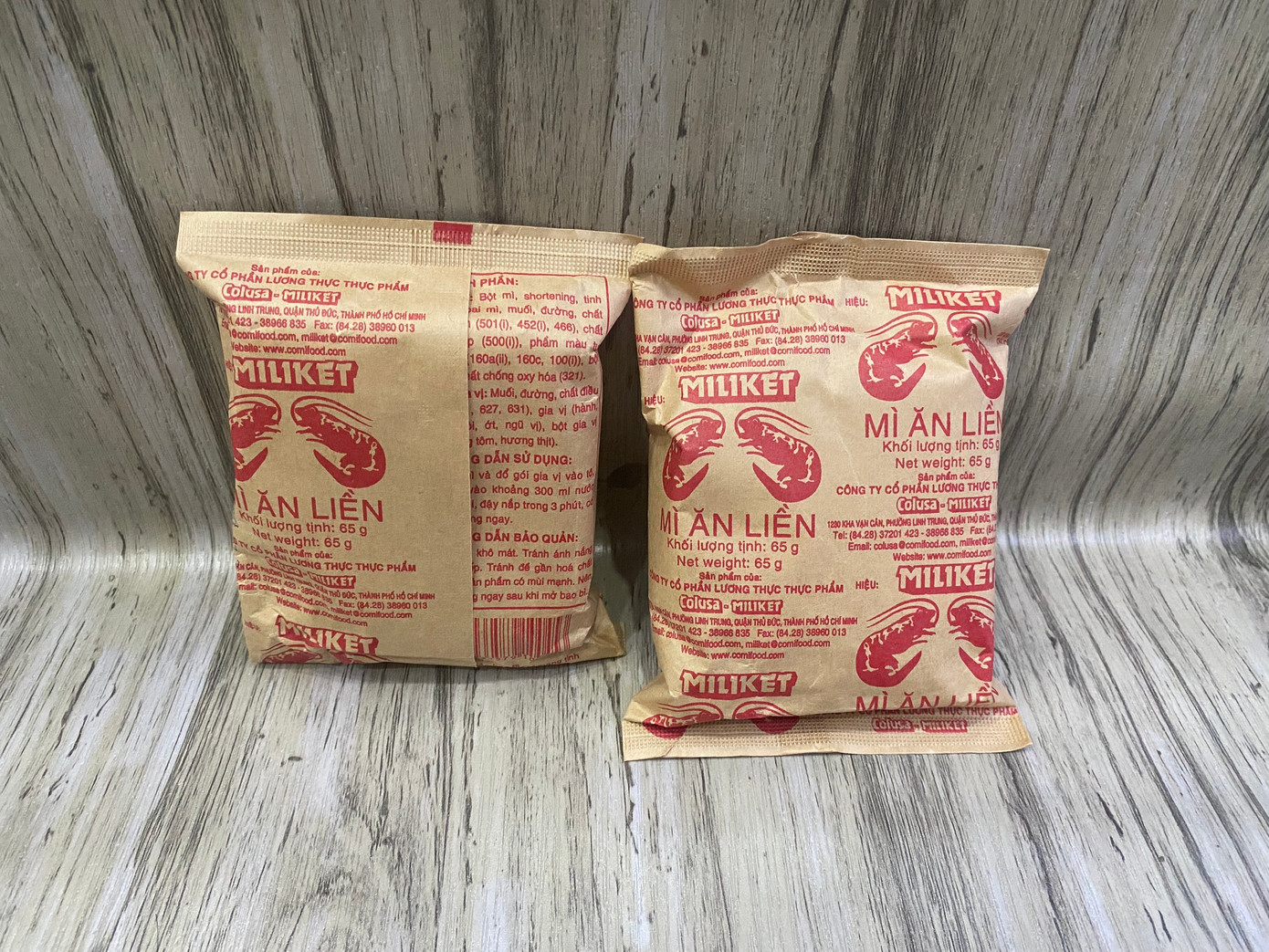 Mì Miliket quen thuộc với hình ảnh 2 con tôm trên bao bì.