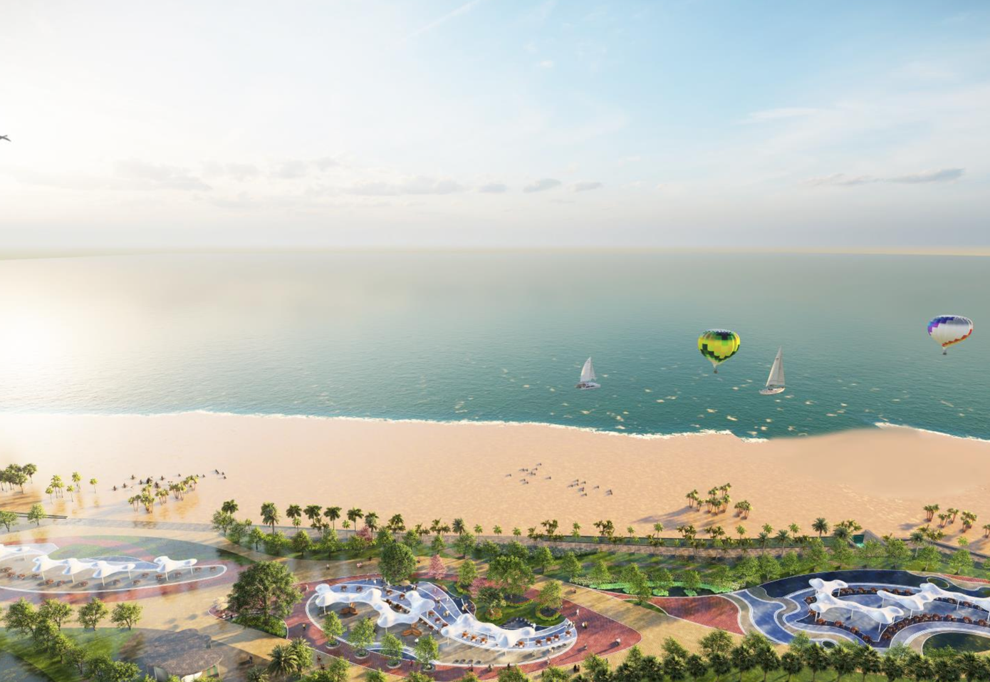 Phối cảnh toàn khu ẩm thực ở Bãi Sau.