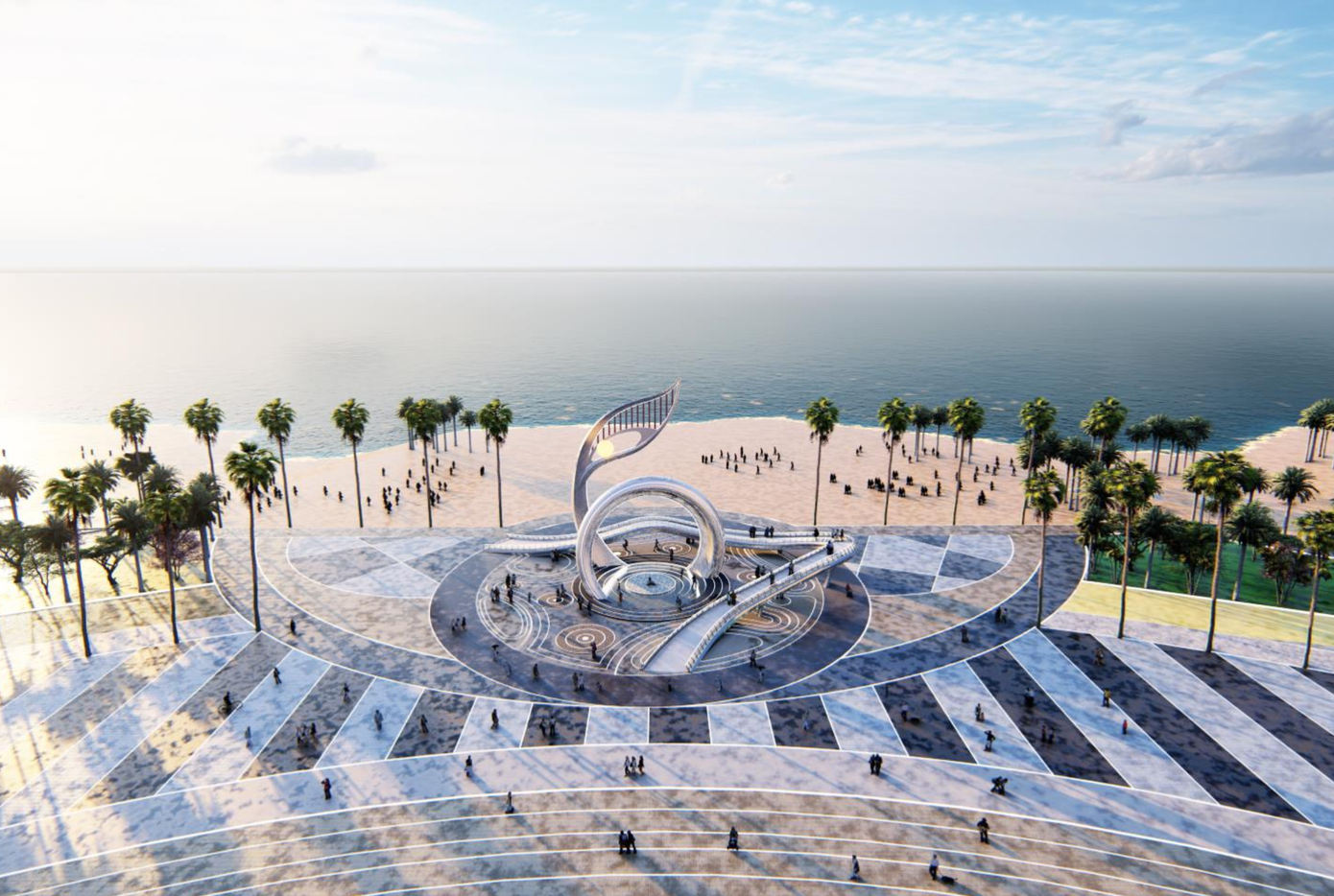 Phối cảnh khu điểm nhấn checkin quảng trường Thuỳ Vân.