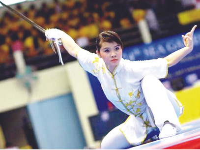 Trà My vô địch thế giới nội dung kiếm thuật năm 2008 Ảnh: TT