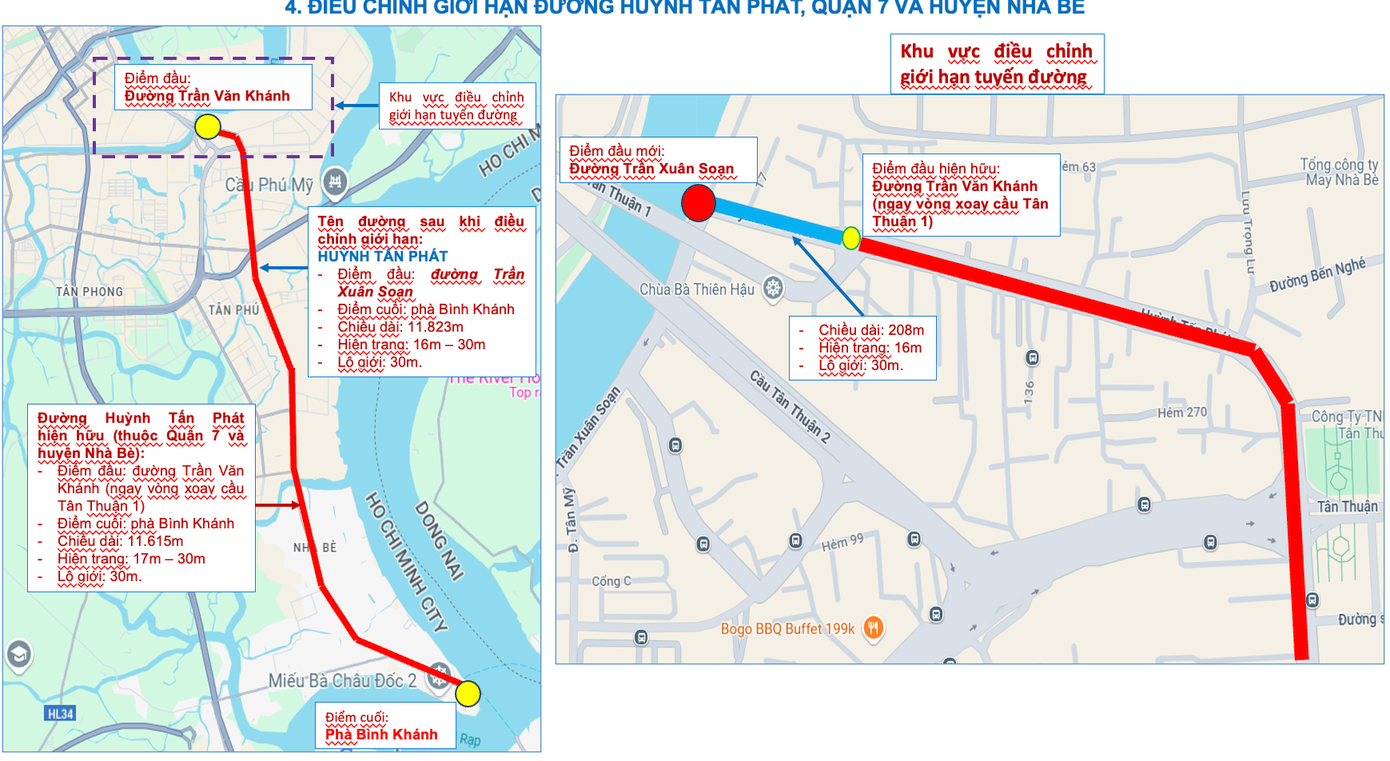 Tuyến đường Huỳnh Tấn Phát quận 7 sẽ được điều chỉnh lý trình