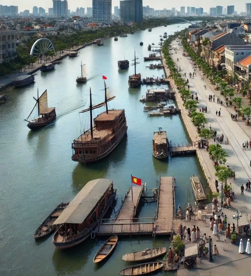 Bến du thuyền với những con tàu nhiều kiểu dáng Bến du thuyền với những con tàu nhiều kiểu dáng