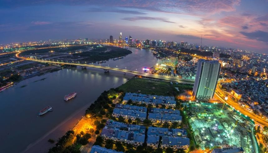 Toàn cảnh công viên điện ảnh về đêm Toàn cảnh công viên điện ảnh về đêm