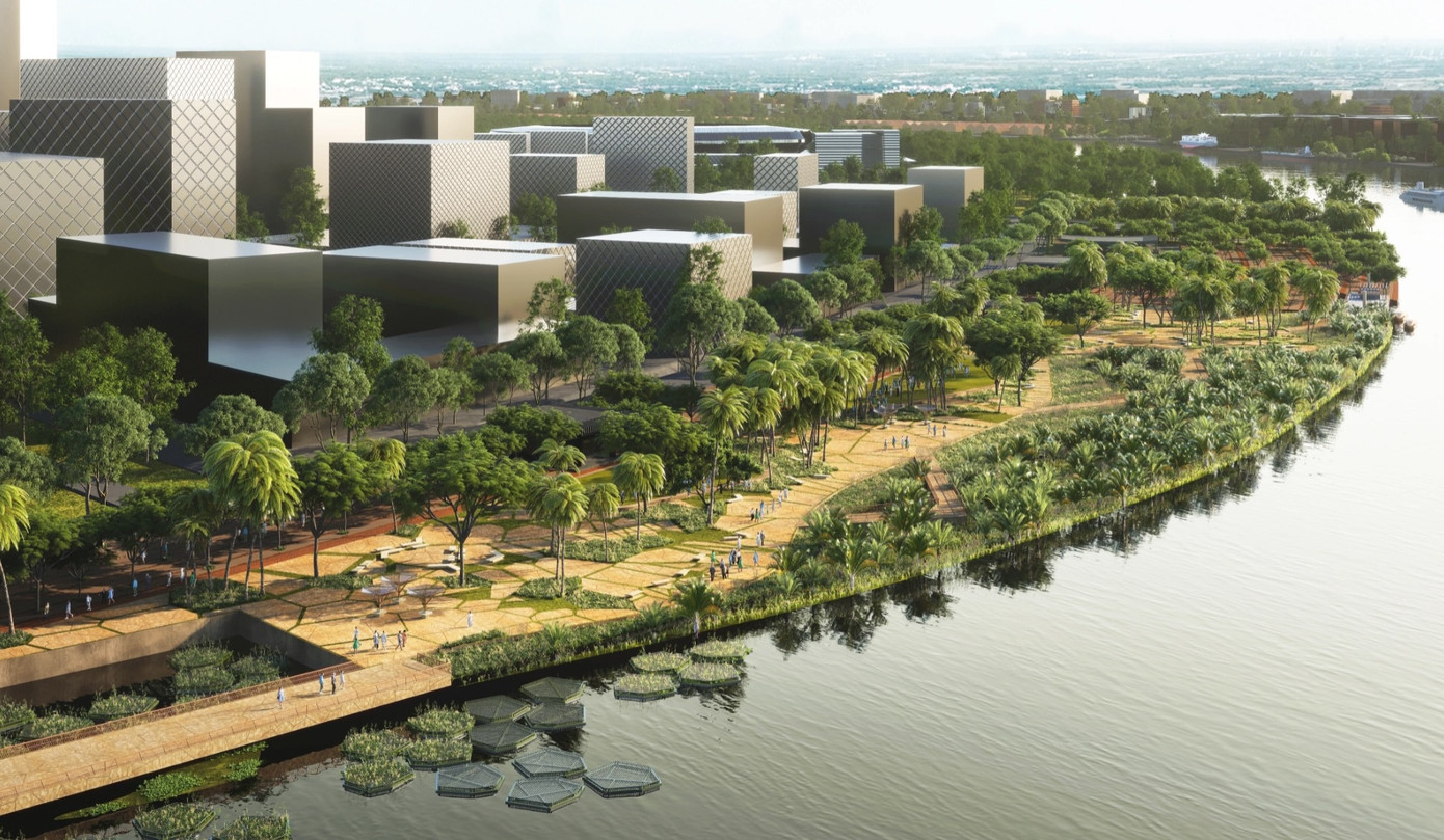 Phối cảnh quảng trường và công viên bờ sông