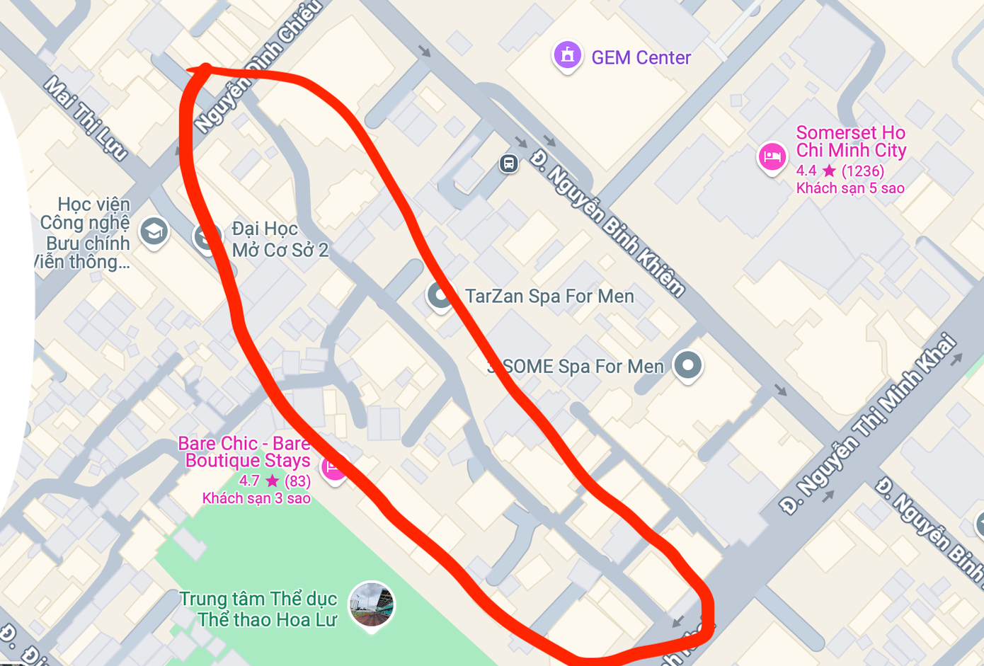 Sơ đồ con hẻm dự kiến được đổi tên (Trong khoanh đỏ) Sơ đồ con hẻm dự kiến được đổi tên (Trong khoanh đỏ)