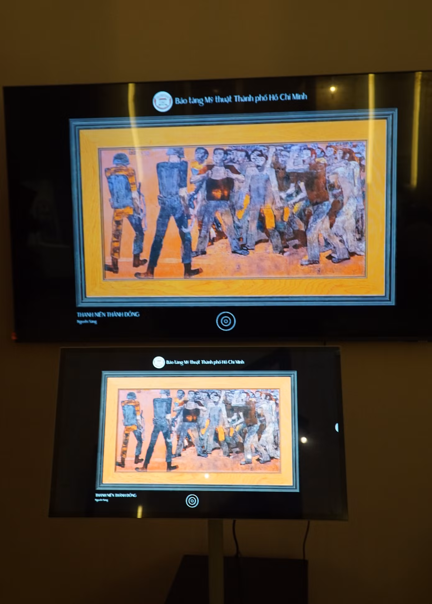 Tranh 3D tương tác "Thanh niên Thành đồng" do danh hoạ Nguyễn Sáng thực hiện