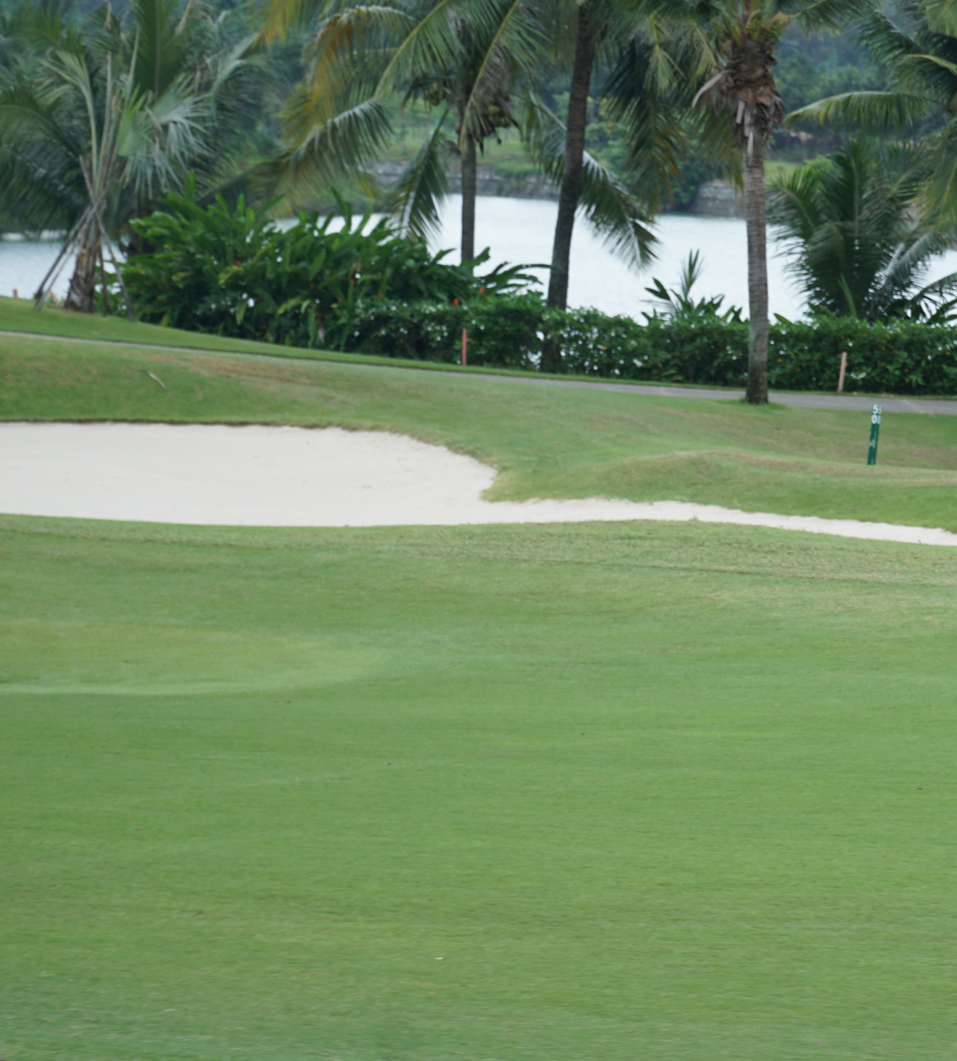 Những bãi cát nằm xen kẽ hồ nước tạo điểm nhấn hài hoà cho sân golf