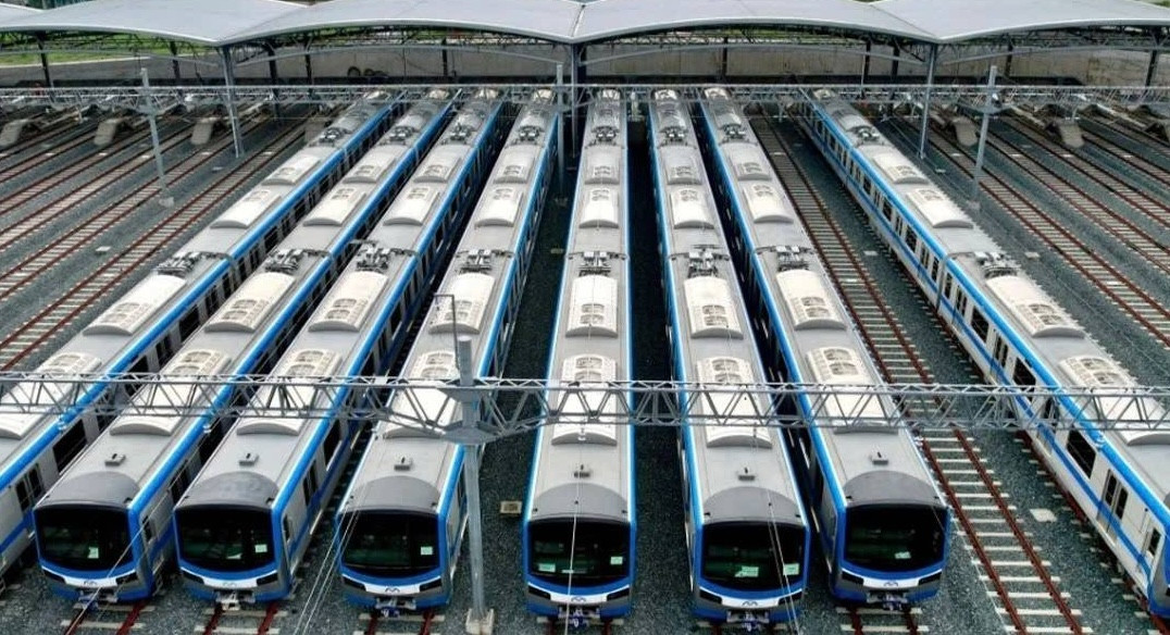 Một số đoàn tàu thuộc tuyến metro số 1 TPHCM: Bến Thành - Suối Tiên. Ảnh: Duy Anh