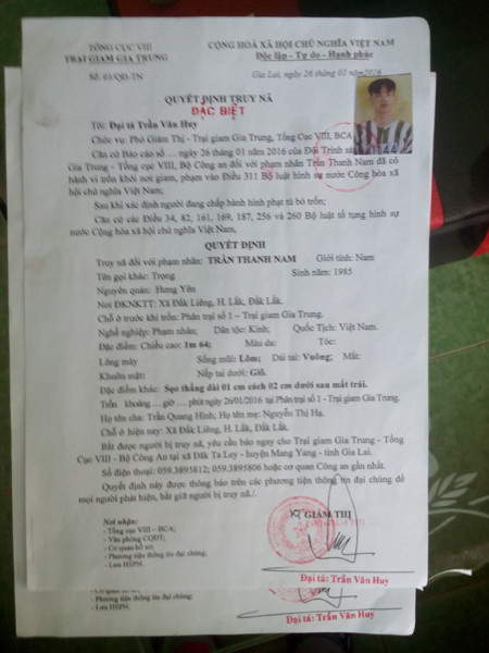 Truy nã đặc biệt ba phạm nhân vượt ngục ảnh 1