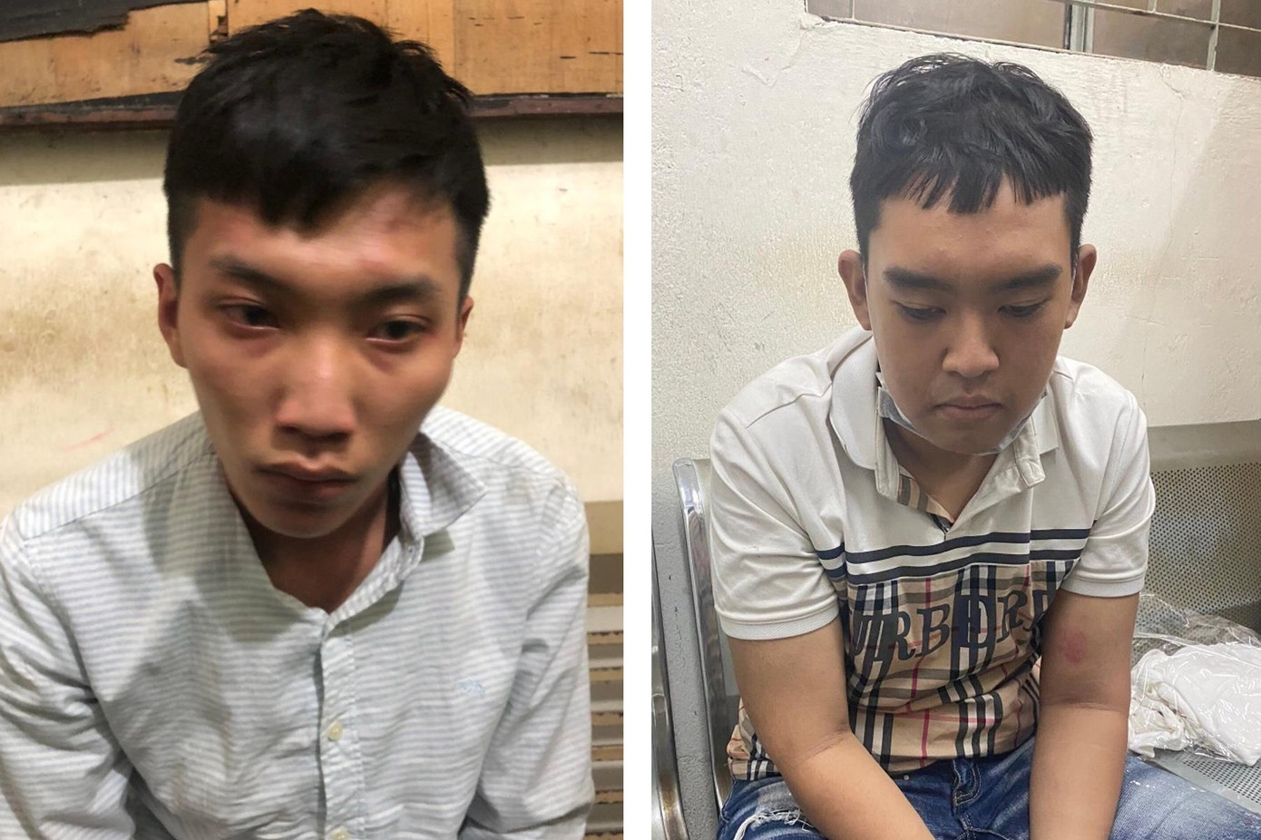 Hai nghi can tại cơ quan Công an.