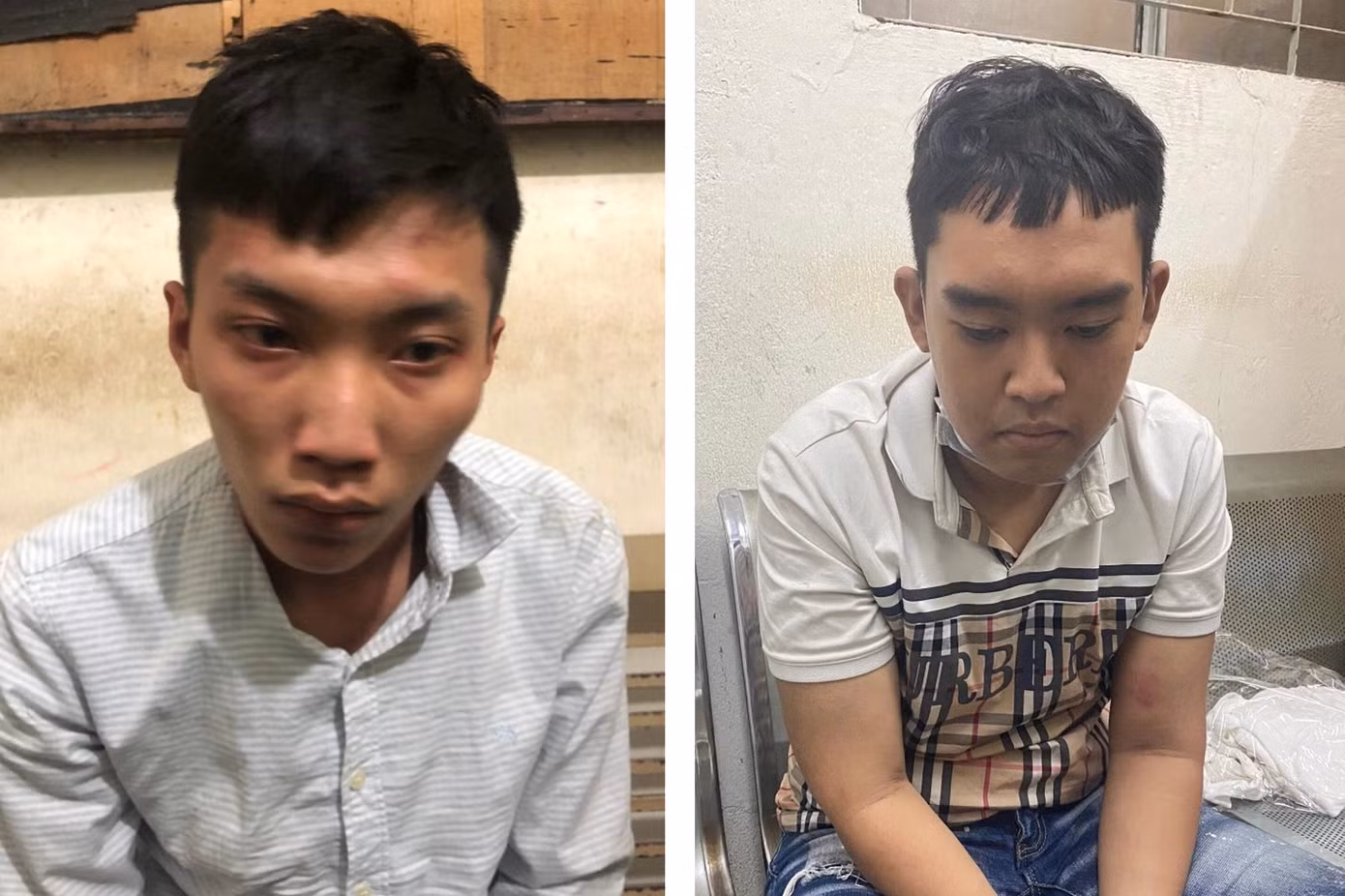 Hai nghi can tại cơ quan Công an.