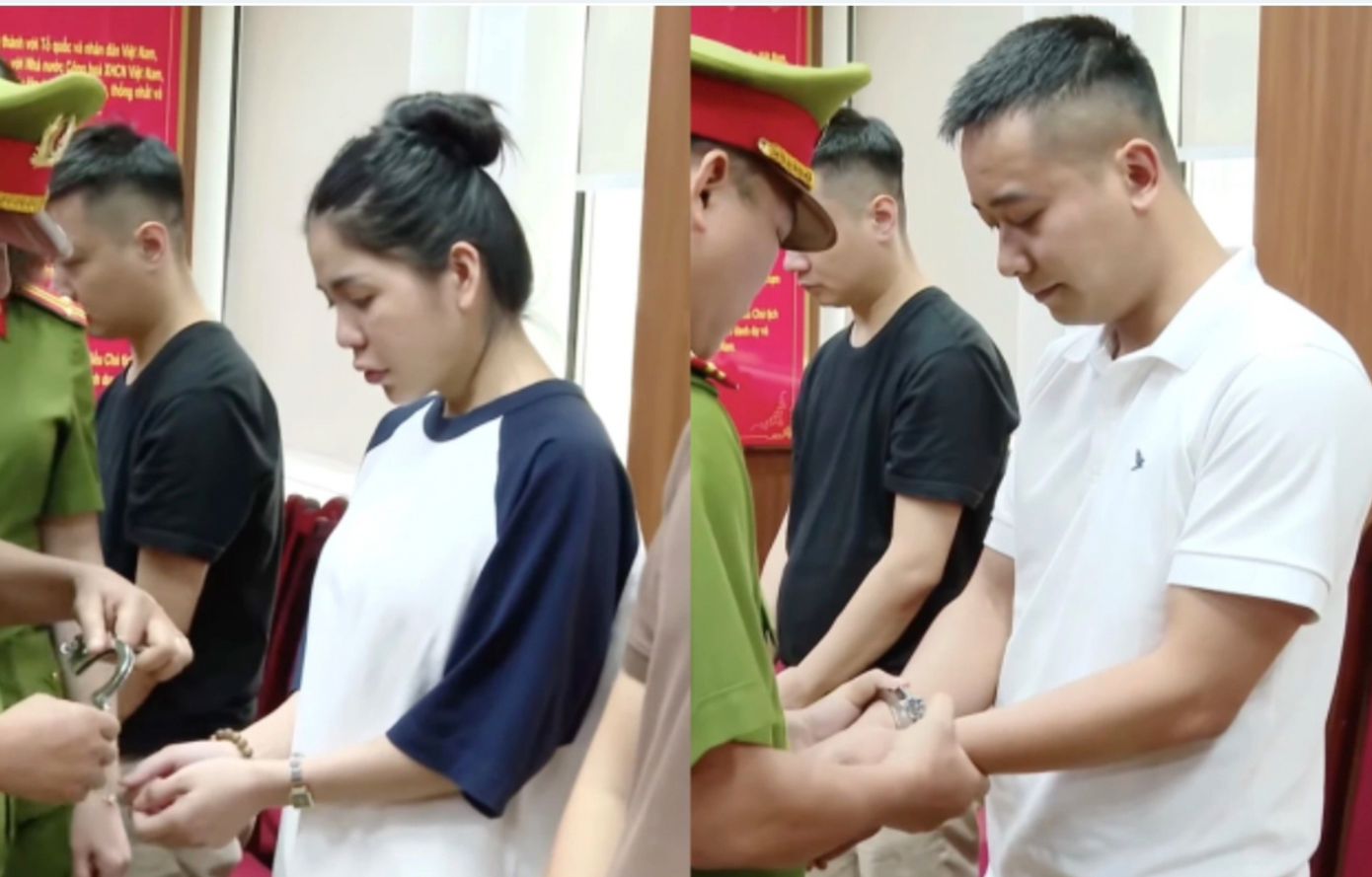 Hằng Du Mục (trái) và Quang Linh Vlogs bị bắt tạm giam. Hằng Du Mục (trái) và Quang Linh Vlogs bị bắt tạm giam.