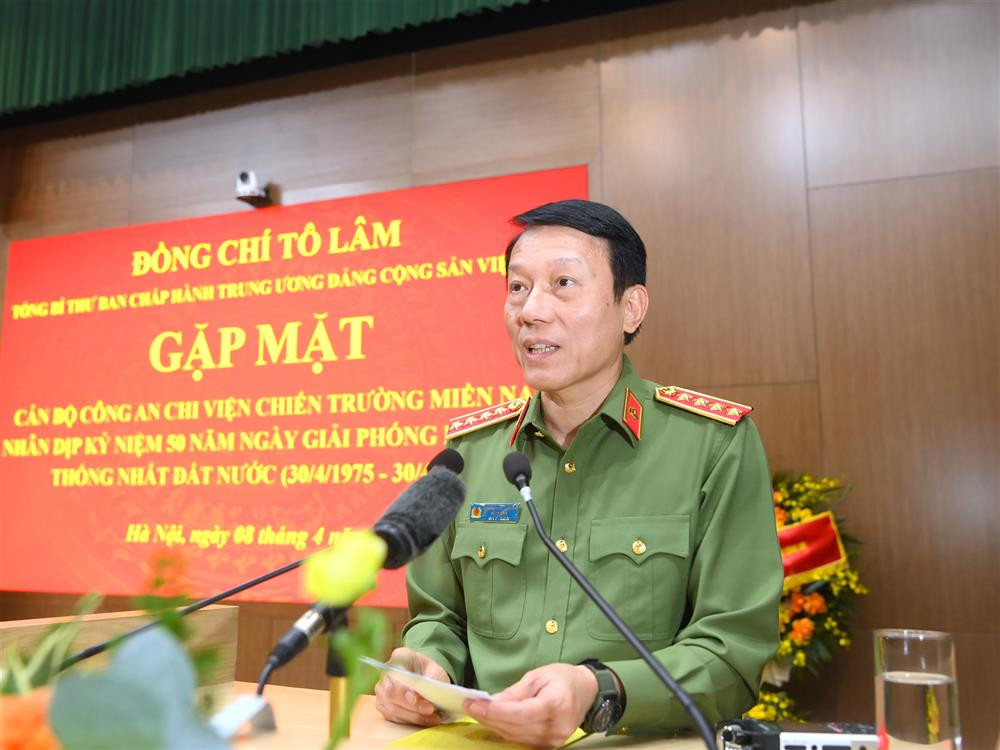 Đại tướng Lương Tam Quang, Bộ trưởng Bộ Công an phát biểu.
