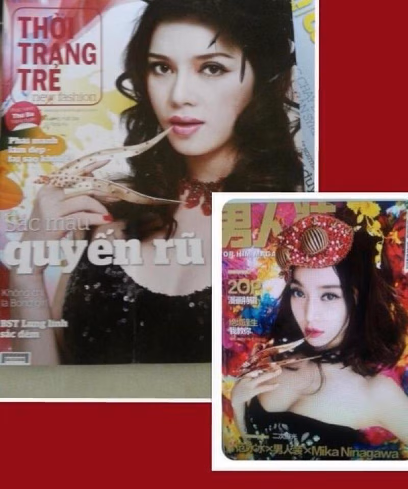 Lý Nhã Kỳ và bức ảnh bìa như đúc từ một khuôn của Phạm Băng Băng trên tạp chí FHM Trung Quốc
