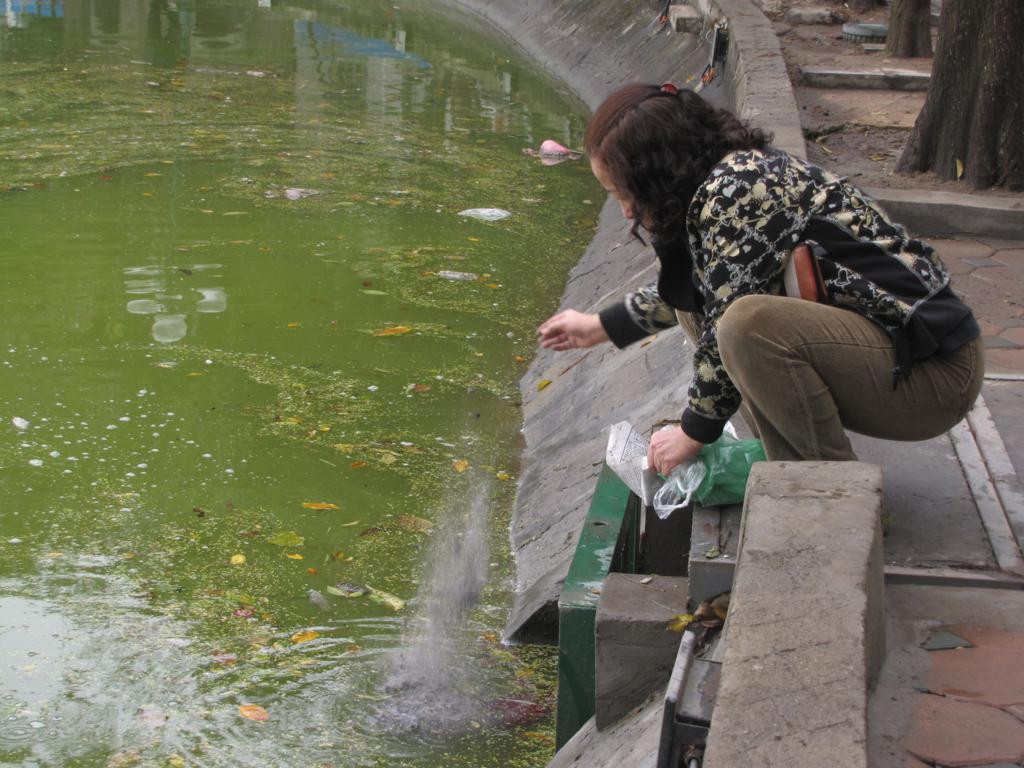 Có người đổ cả tro vàng mã đã hóa xuống hồ gây ô nhiễm