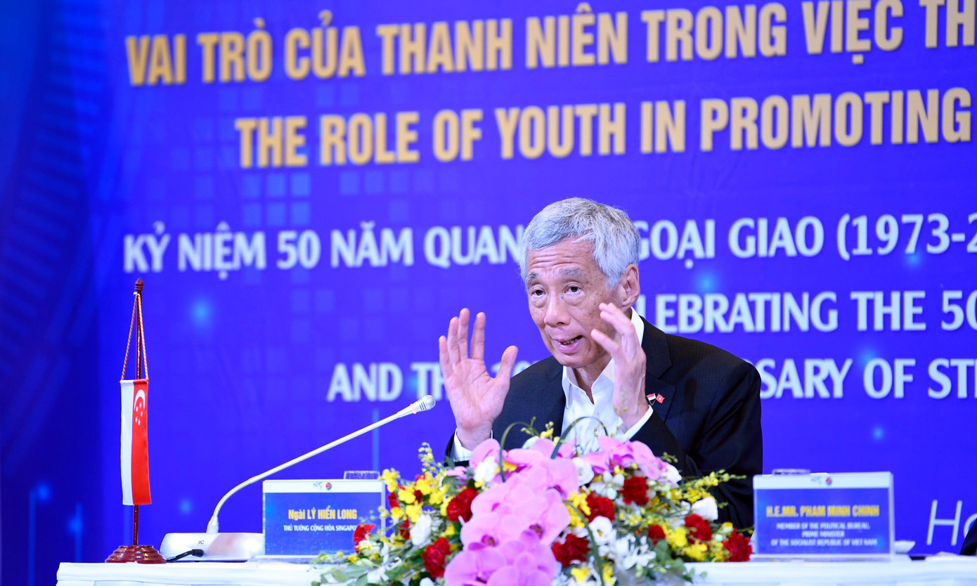 Thủ tướng Lý Hiển Long phát biểu tại chương trình. (Ảnh: Như Ý)