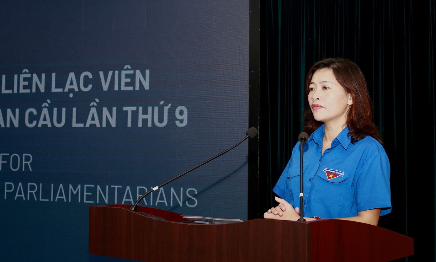 Chị Đỗ Thị Kim Hoa - Giám đốc Trung tâm Tình nguyện Quốc gia phát biểu tại chương trình. Ảnh: BTC