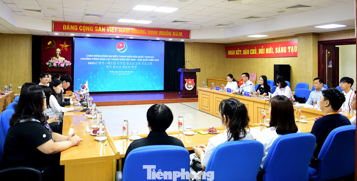 Toàn cảnh buổi tiếp đoàn đại biểu thanh niên Hàn Quốc. Ảnh: Xuân Tùng