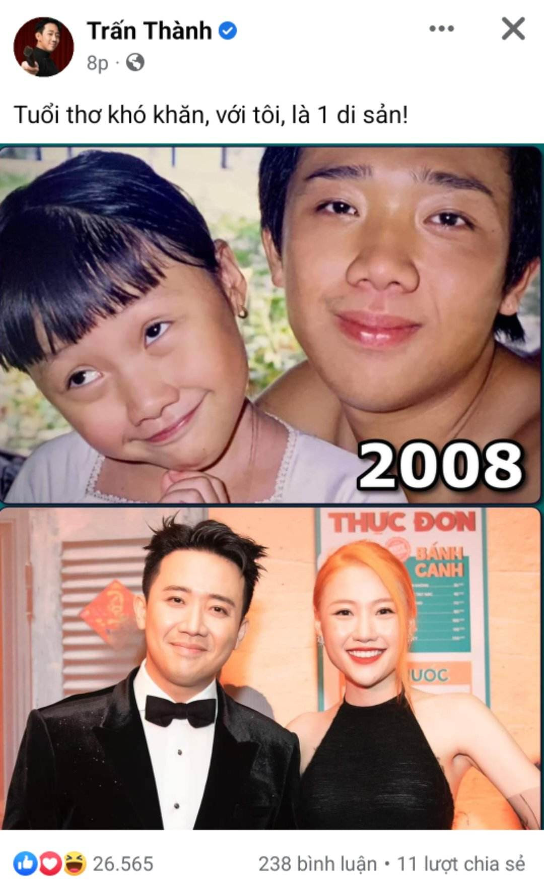 Dòng trạng thái kèm bức ảnh thân thiết càng khẳng định mối quan hệ tốt đẹp của cả hai.