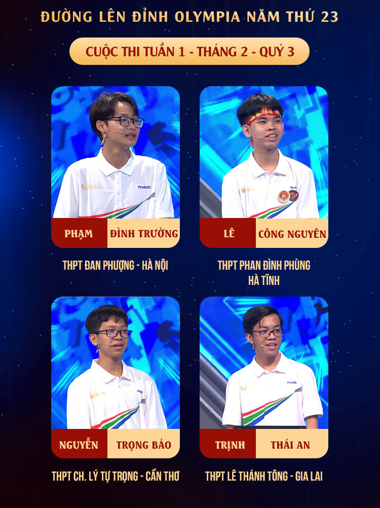 Chân dung 4 nhà leo núi. Nguồn: Fanpage Đường Lên Đỉnh Olympia Chân dung 4 nhà leo núi. Nguồn: Fanpage Đường Lên Đỉnh Olympia