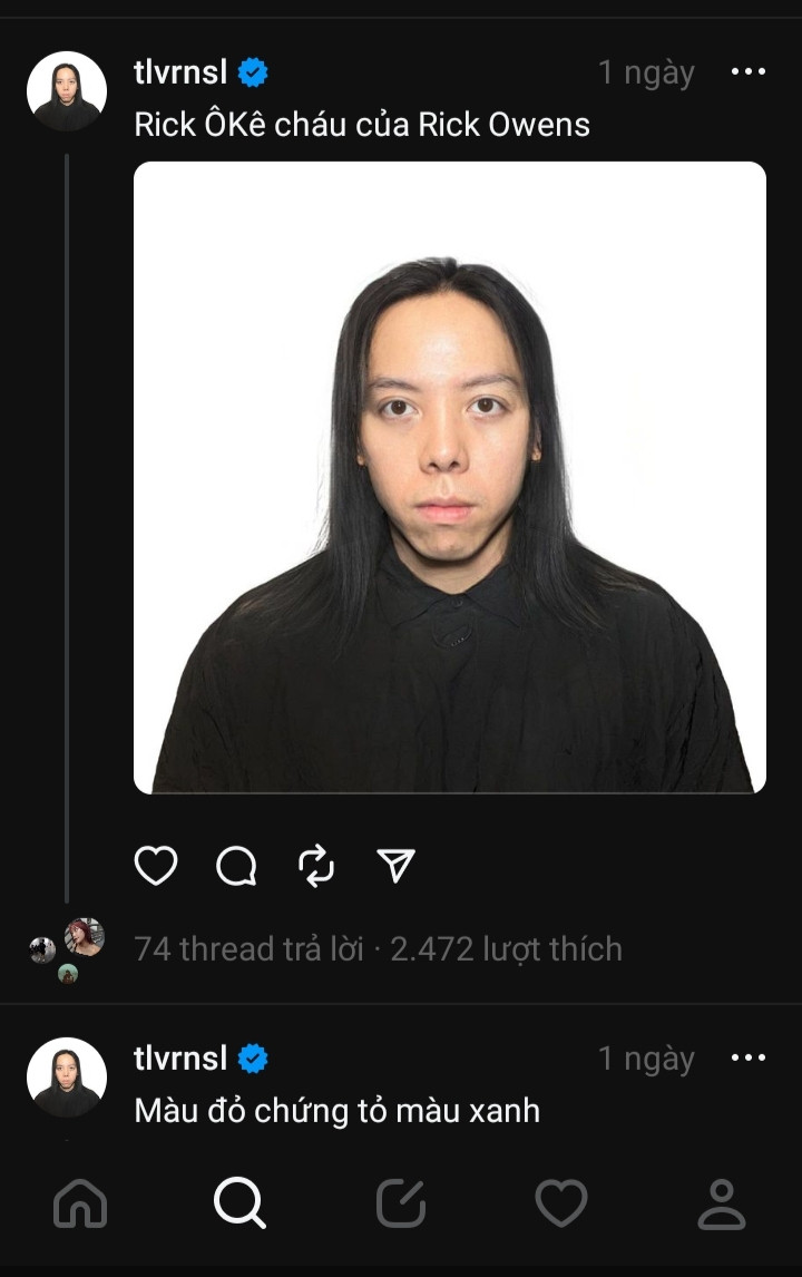 Threads cũng là nơi những quote độc lạ mang thương hiệu "ông xã Tóc Tiên" ra đời. Threads cũng là nơi những quote độc lạ mang thương hiệu "ông xã Tóc Tiên" ra đời.