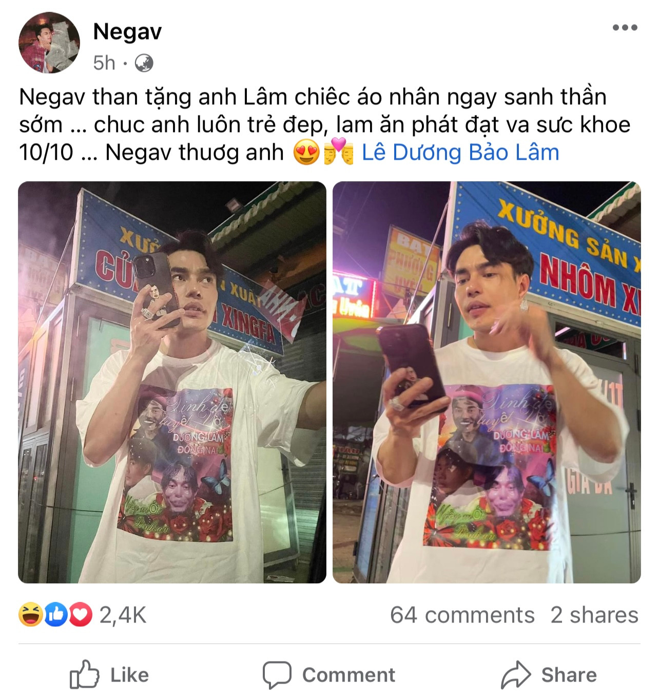 Hình ảnh nam diễn viên hài diện áo được Negav đăng tải. Hình ảnh nam diễn viên hài diện áo được Negav đăng tải.