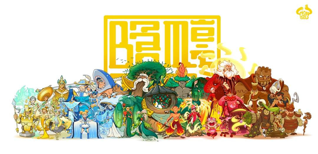 Bức ảnh tổng hợp các nhân vật thuộc dự án "Bản mệnh chi thần". (Ảnh: Monstio)