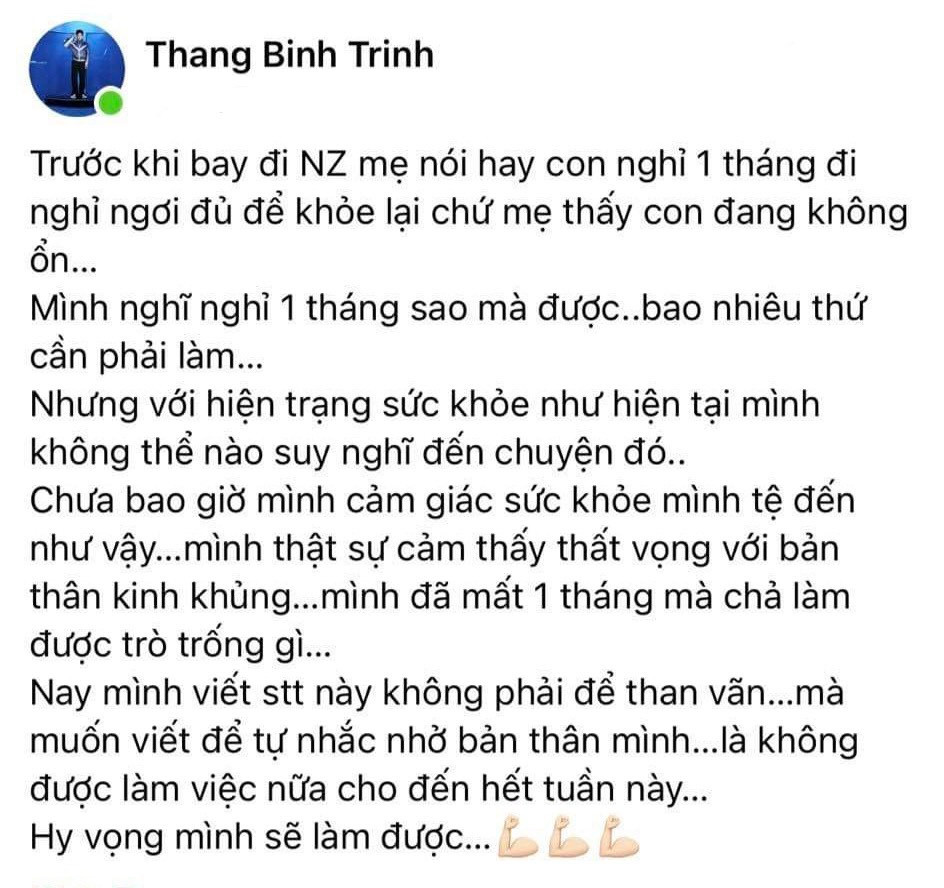 Trịnh Thăng Bình tiết lộ tình trạng sức khỏe không tốt trước khi xuất ngoại. Trịnh Thăng Bình tiết lộ tình trạng sức khỏe không tốt trước khi xuất ngoại.