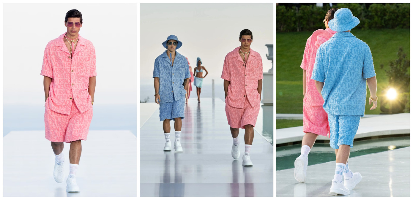 Quần lửng xuất hiện trong BST La Vacanza, sản phẩm hợp tác giữa Dua Lipa và Versace.