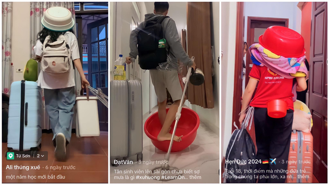 Những “chiếc” hành lý “độc lạ” của hội tân sinh viên. Nguồn: @thiloitran5; @_invannn; @hoaian_b05 Những “chiếc” hành lý “độc lạ” của hội tân sinh viên. Nguồn: @thiloitran5; @_invannn; @hoaian_b05