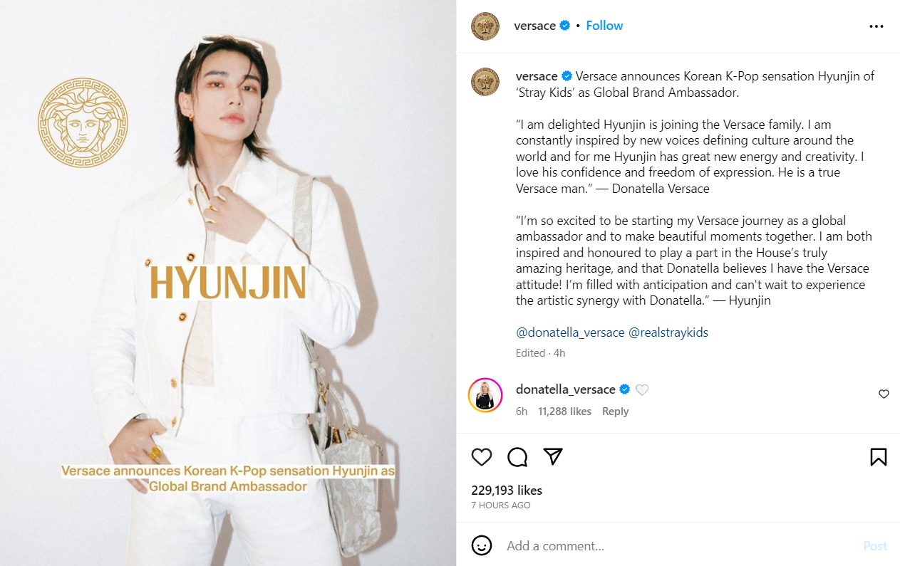 Bài viết trên trang Instagram chính thức của thương hiệu. Bài viết trên trang Instagram chính thức của thương hiệu.