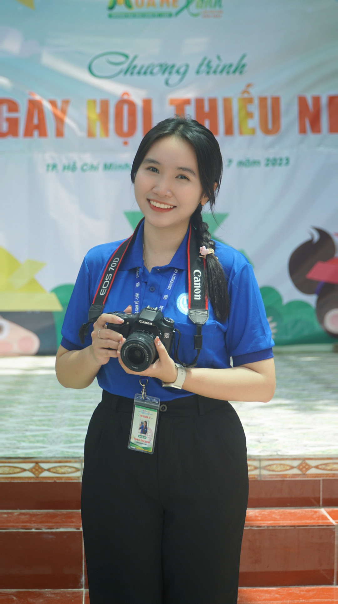 Bạn Trúc Quỳnh tham gia lấy tin bài tại một hoạt động trong chiến dịch. Ảnh: NVCC Bạn Trúc Quỳnh tham gia lấy tin bài tại một hoạt động trong chiến dịch. Ảnh: NVCC