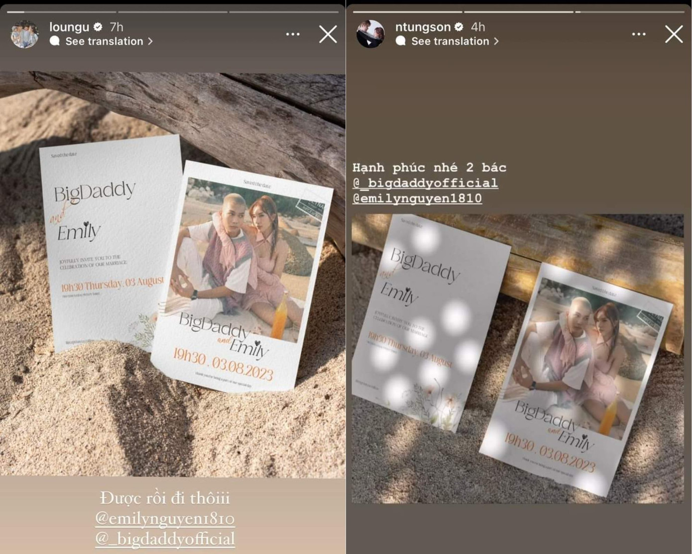 Cặp đôi Trang Lou và Tùng Sơn xác nhận tham dự và không khỏi bày tỏ niềm hào hứng. Cặp đôi Trang Lou và Tùng Sơn xác nhận tham dự và không khỏi bày tỏ niềm hào hứng.