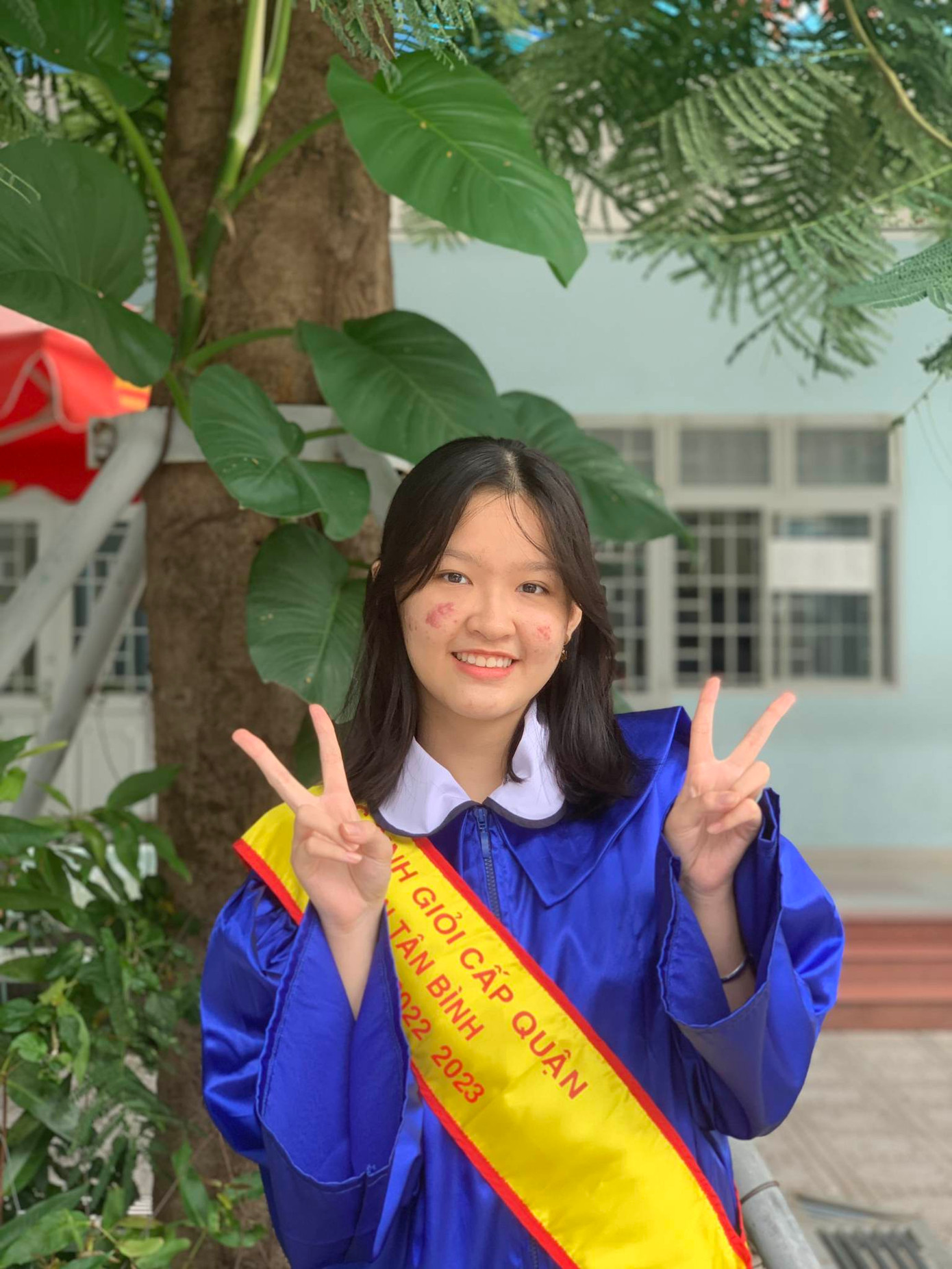 Mỹ Ngọc thoải mái và an tâm hơn sau khi biết điểm thi. Ảnh: NVCC Mỹ Ngọc thoải mái và an tâm hơn sau khi biết điểm thi. Ảnh: NVCC