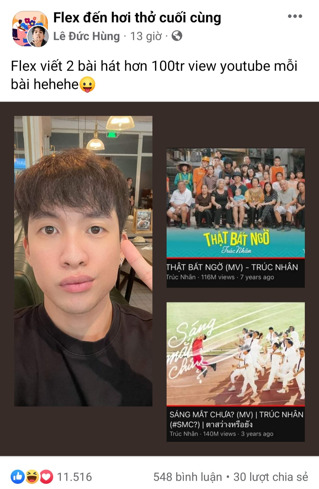 Mew Amazing khoe thành tích với 2 MV trăm triệu view được Trúc Nhân thể hiện. Mew Amazing khoe thành tích với 2 MV trăm triệu view được Trúc Nhân thể hiện.