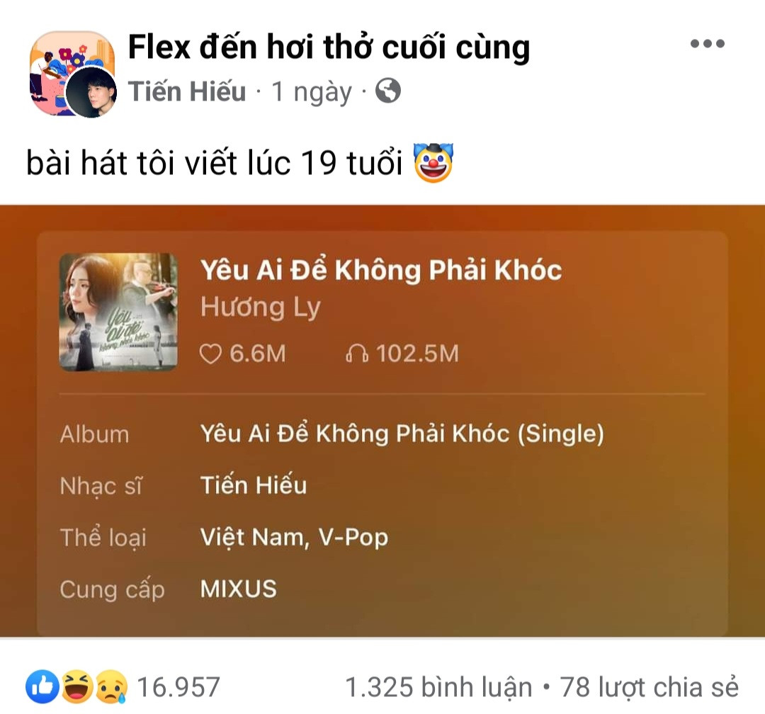 Bản hit của Hương Ly được tác giả Tiến Hiếu viết năm 19 tuổi. Bản hit của Hương Ly được tác giả Tiến Hiếu viết năm 19 tuổi.