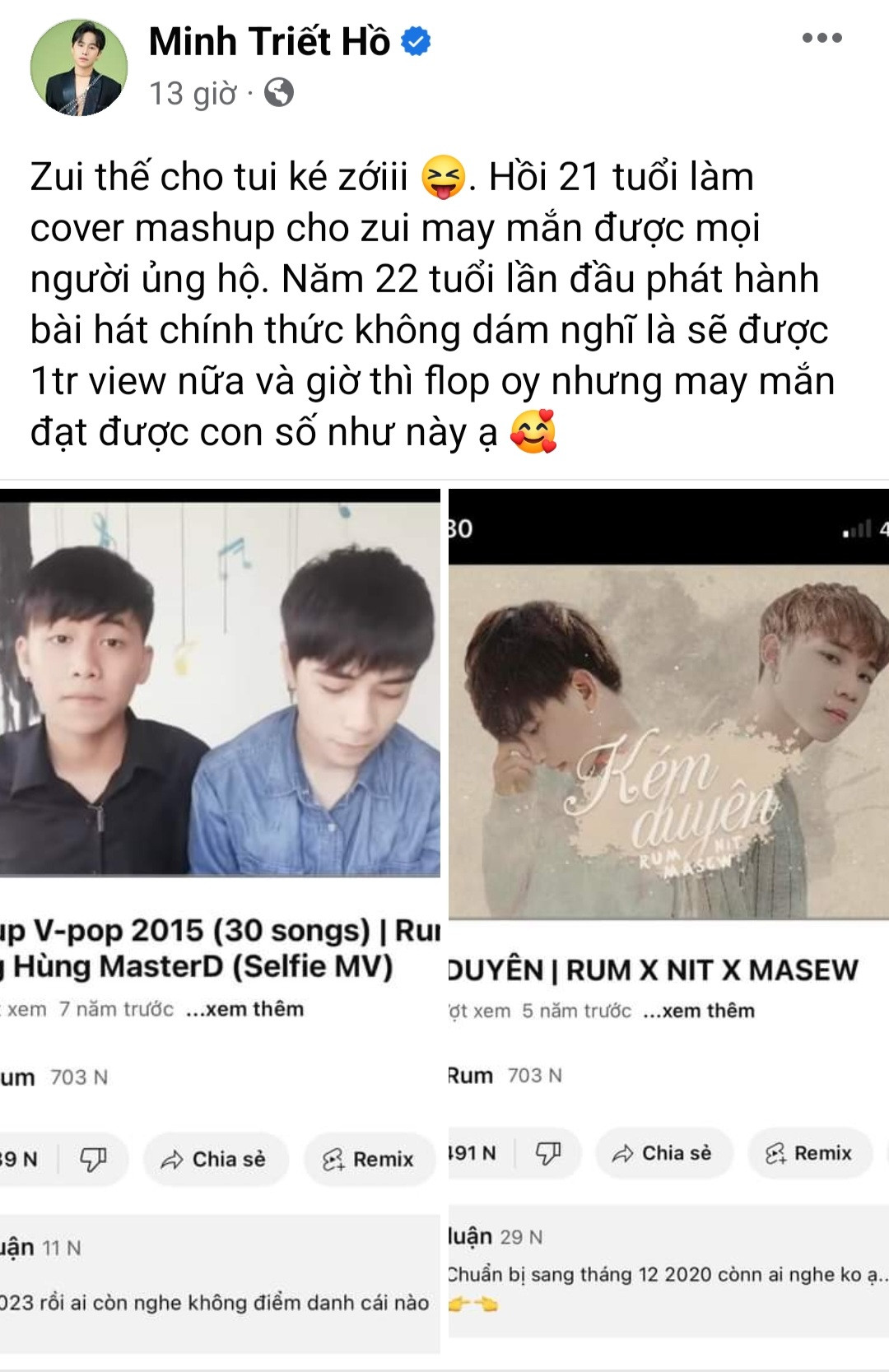 Minh Triết cùng Quang Hùng MasterD từng "gây bão" bởi những bản cover mashup. Minh Triết cùng Quang Hùng MasterD từng "gây bão" bởi những bản cover mashup.