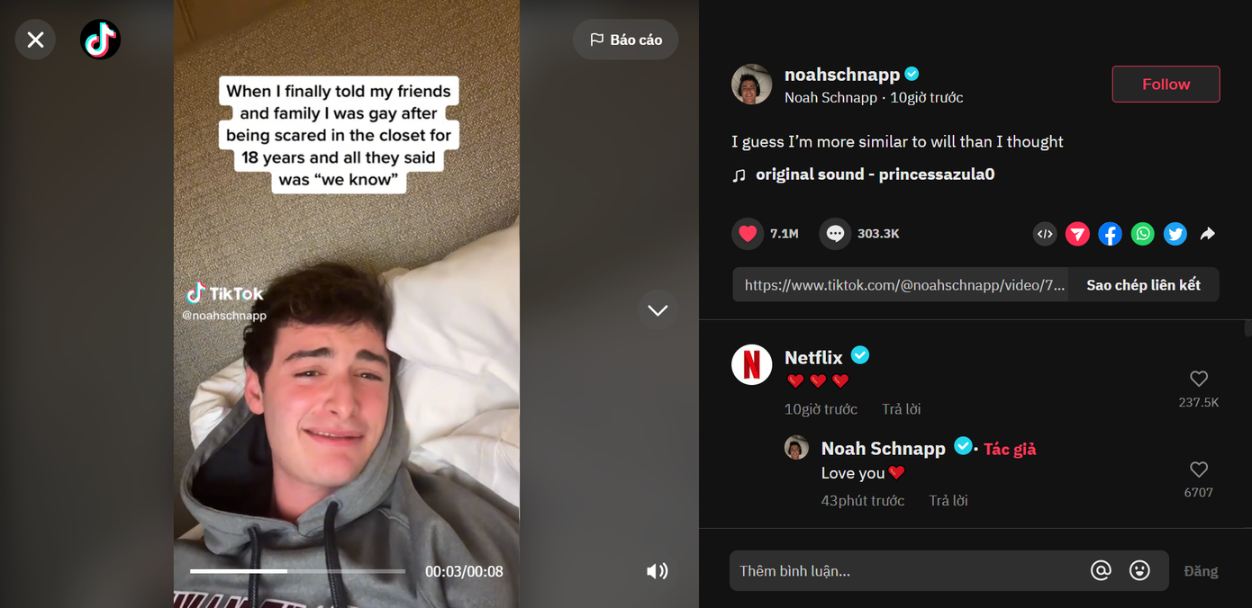 Video come out của Noah nhận được hơn 7 triệu tim và con số này vẫn tiếp tục tăng. Video come out của Noah nhận được hơn 7 triệu tim và con số này vẫn tiếp tục tăng.