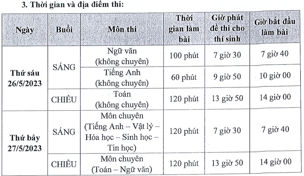 Lịch thi vào 10 trường Phổ thông Năng khiếu, ĐH Quốc gia TP.HCM năm 2023. Lịch thi vào 10 trường Phổ thông Năng khiếu, ĐH Quốc gia TP.HCM năm 2023.