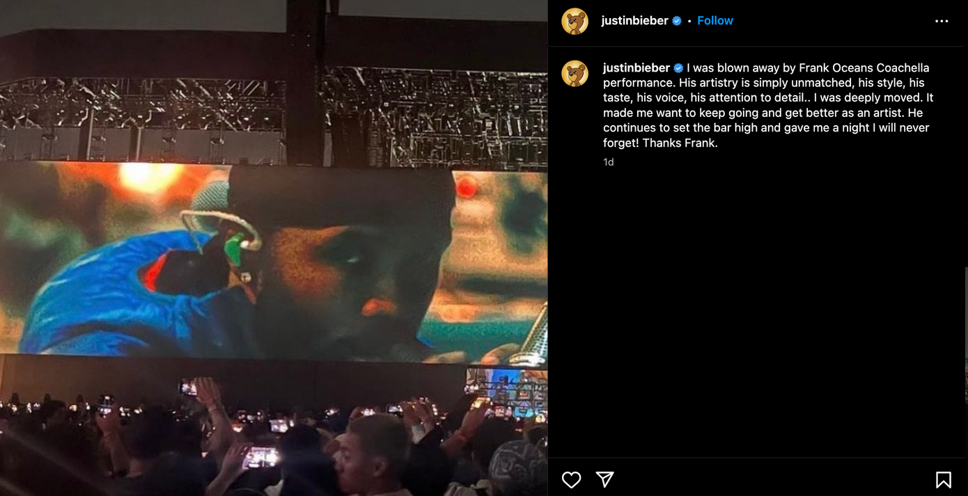 Bài đăng của Justin Bieber hiện đã bị khóa chức năng bình luận.