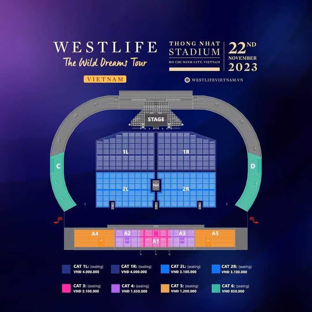 Với mức giá "yêu thương", Westlife lại chiếm được nhiều cảm tình của khán giả Việt Nam.
